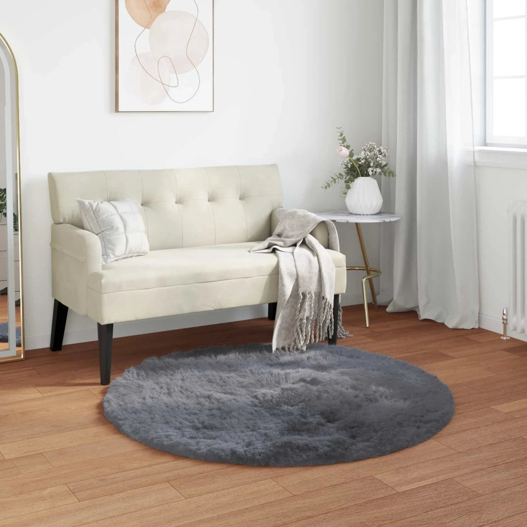 Tappeto in finta TAFALLA | Tappeto del soggiorno Antracite ? 80 cm Poliestere