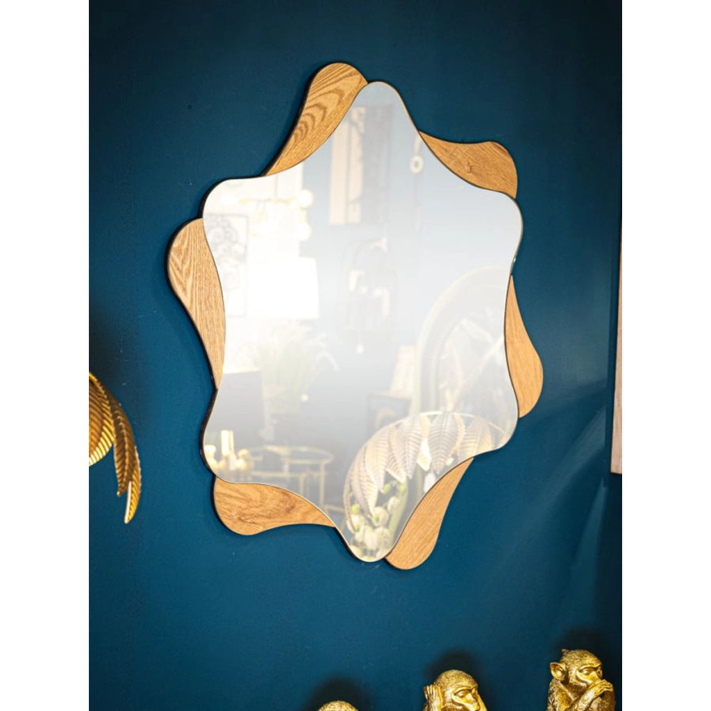 Specchio con Cornice VKH482, Marrone, MDF, 80x1x80 cm