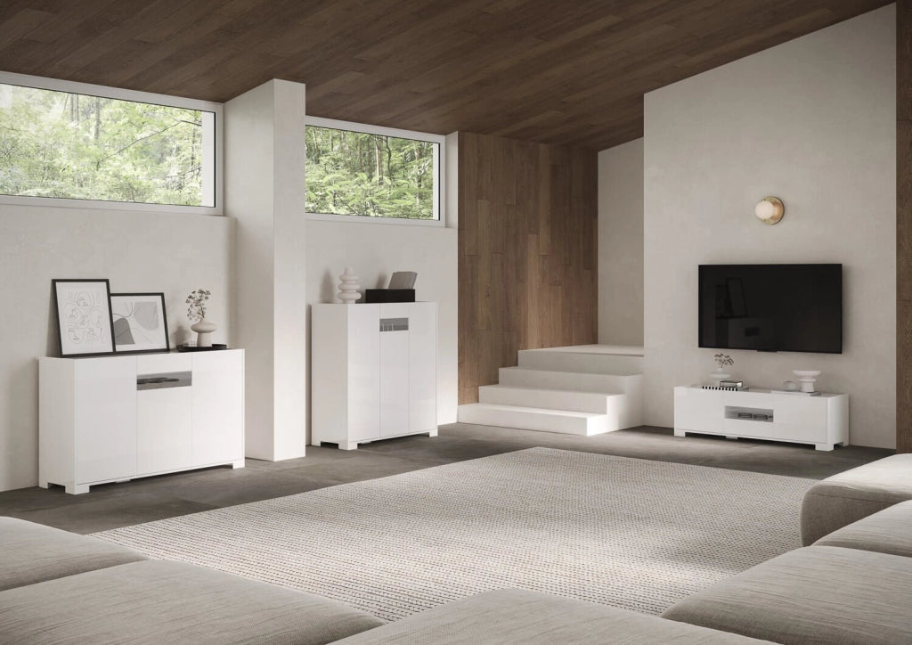 Madia 3 ante 130x40x81 cm bianco lucido - RIFLESSO