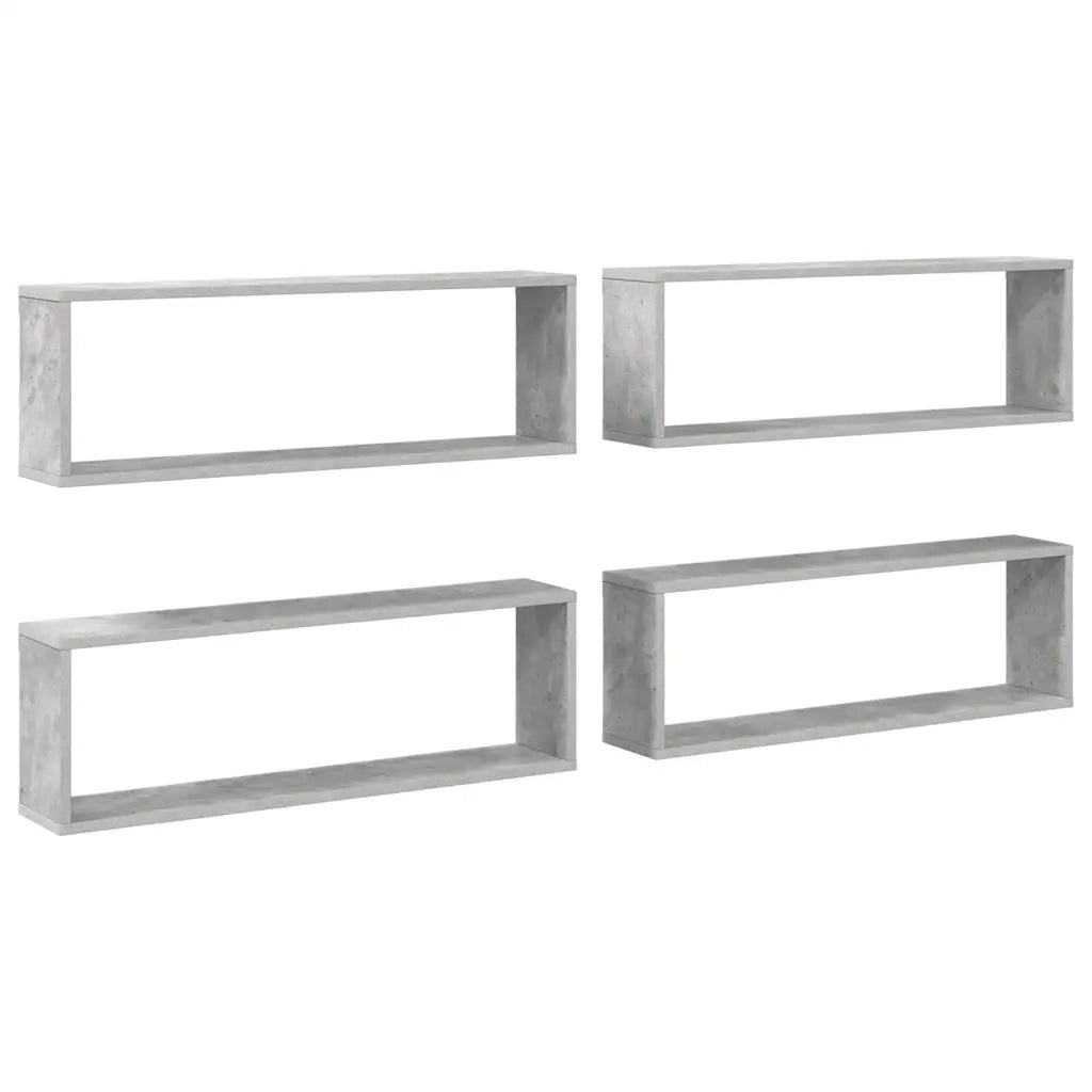 Mensole Parete Cubo 4pz Grigio Cemento 80x15x26,5cm Multistrato 807119