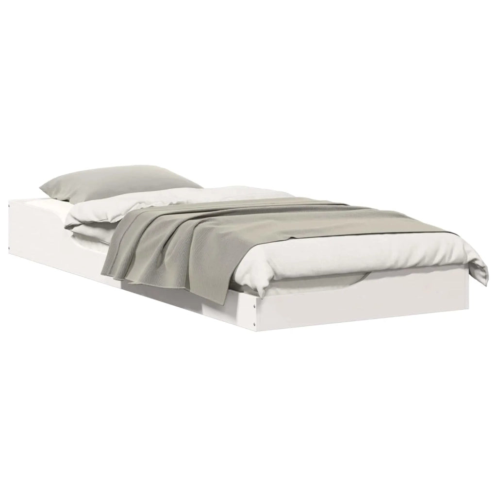 Letto singolo | Letto per adulti | Struttura del letto Bianco 100 x 220 cm Pino massello