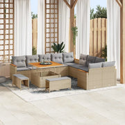 Set Divano da Giardino 13 pcs Beige polyrattan