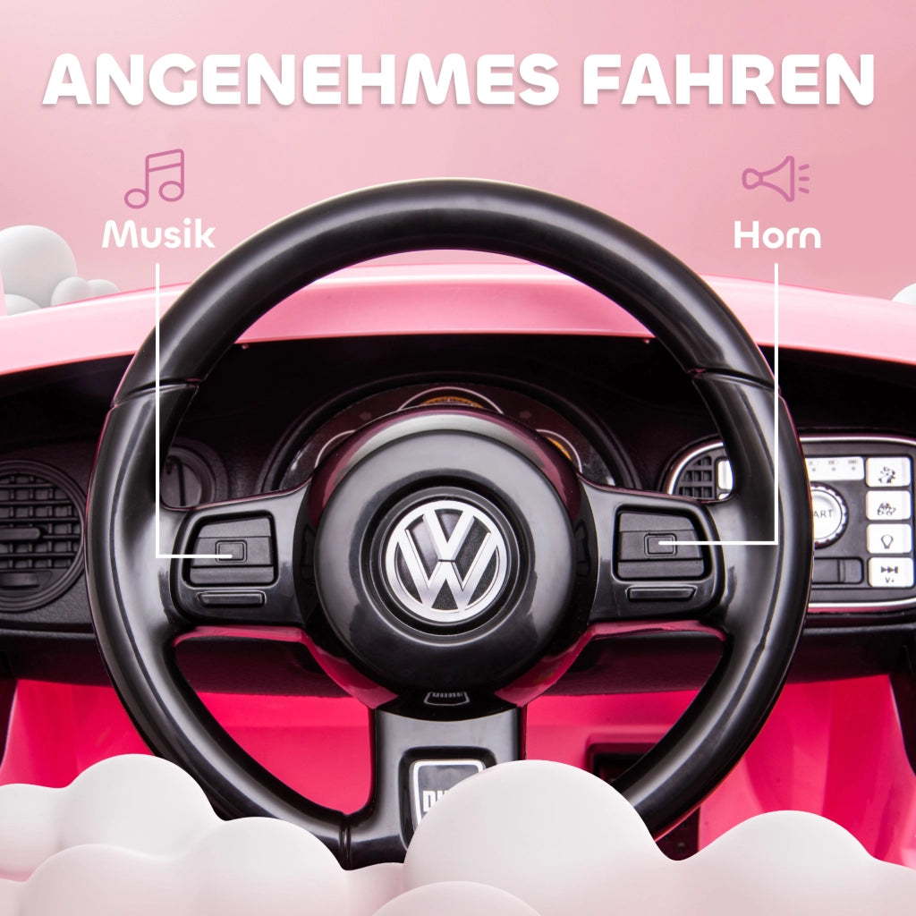 Auto elettrica per bambini Maggiolino VW ¨C Xylo ¨C Rosa con telecomando e musica