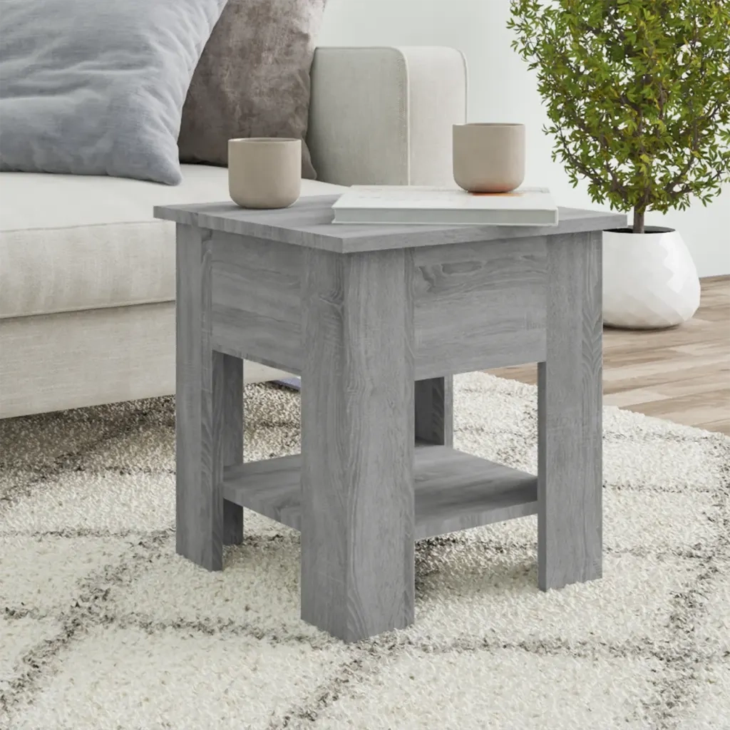 Tavolino da Salotto-Tavolino da soggiorno-Tavolo Grigio Sonoma 40x40x42 cm Legno Multistrato