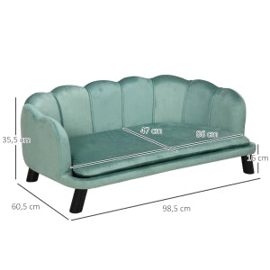 DIVANO per cani 98,5x60,5x35,5 cm verde in poliestere