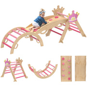 Triangolo di Arrampicata Montessori ¨C Minimal ¨C Legno, Rosa, 8 in 1