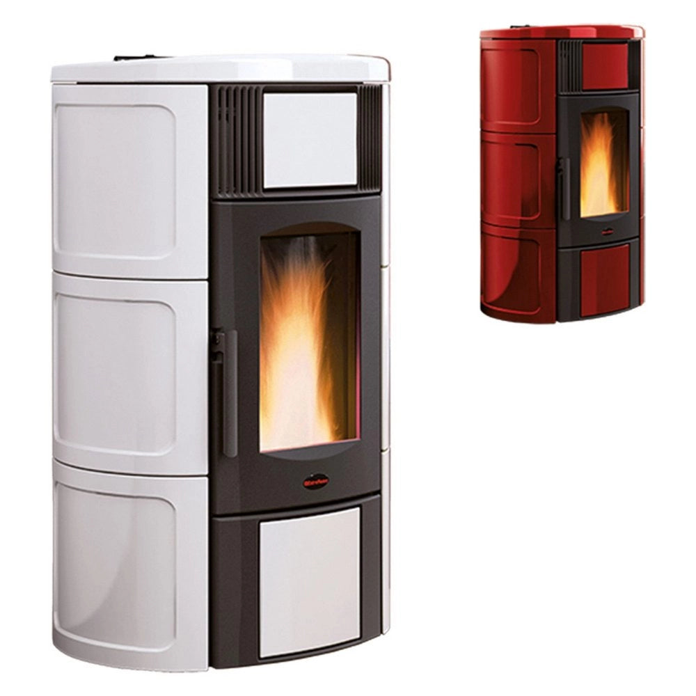 1pz termostufa a pellet 'iside idro' 2.0 colore bordeaux cod:ferx.7001447nlm