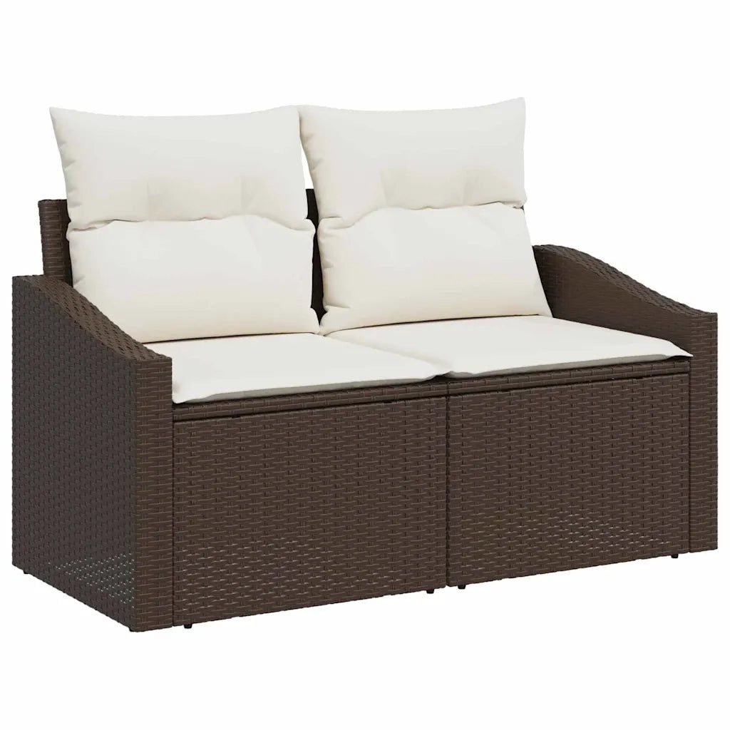 Set di divani con cuscino 10 pcs Marrone polyrattan 3346888