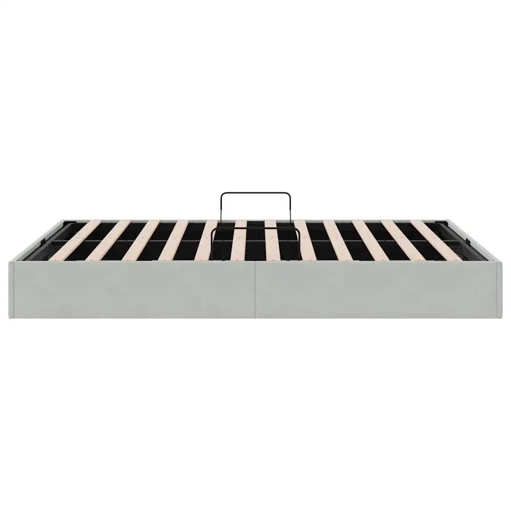 Letto con Contenitore Grigio Chiaro 153 x 203 cm Velluto 3370136