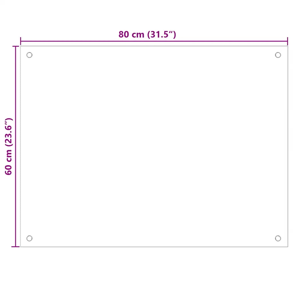 Paraschizzi per Cucina Color Latte 80x60 cm in Vetro Temperato 249456