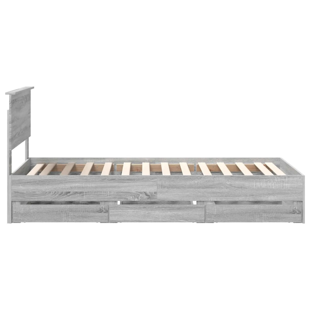 Letto singolo | Letto per adulti | Struttura del letto Grigio Sonoma Legno Ingegnerizzato