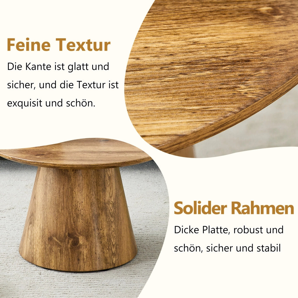 Tavolino rotondo in MDF effetto legno naturale ¨C 60 cm di diametro, 35 cm di altezza. Con rivestimento in laminato effetto legno di alta qualit¨¤ ¨C ide