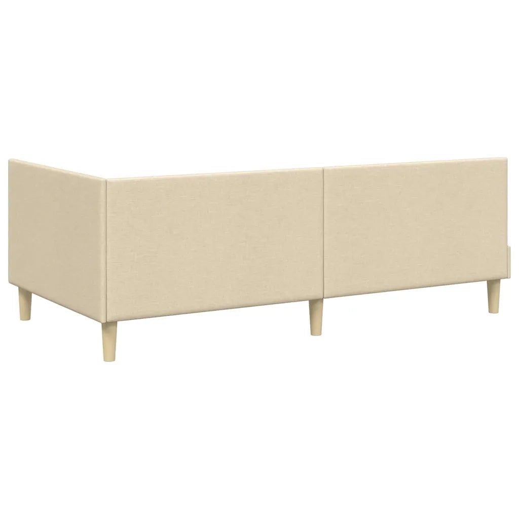 Struttura Letto Angolare con Materasso 2 pcs Crema Tessuto 3393755