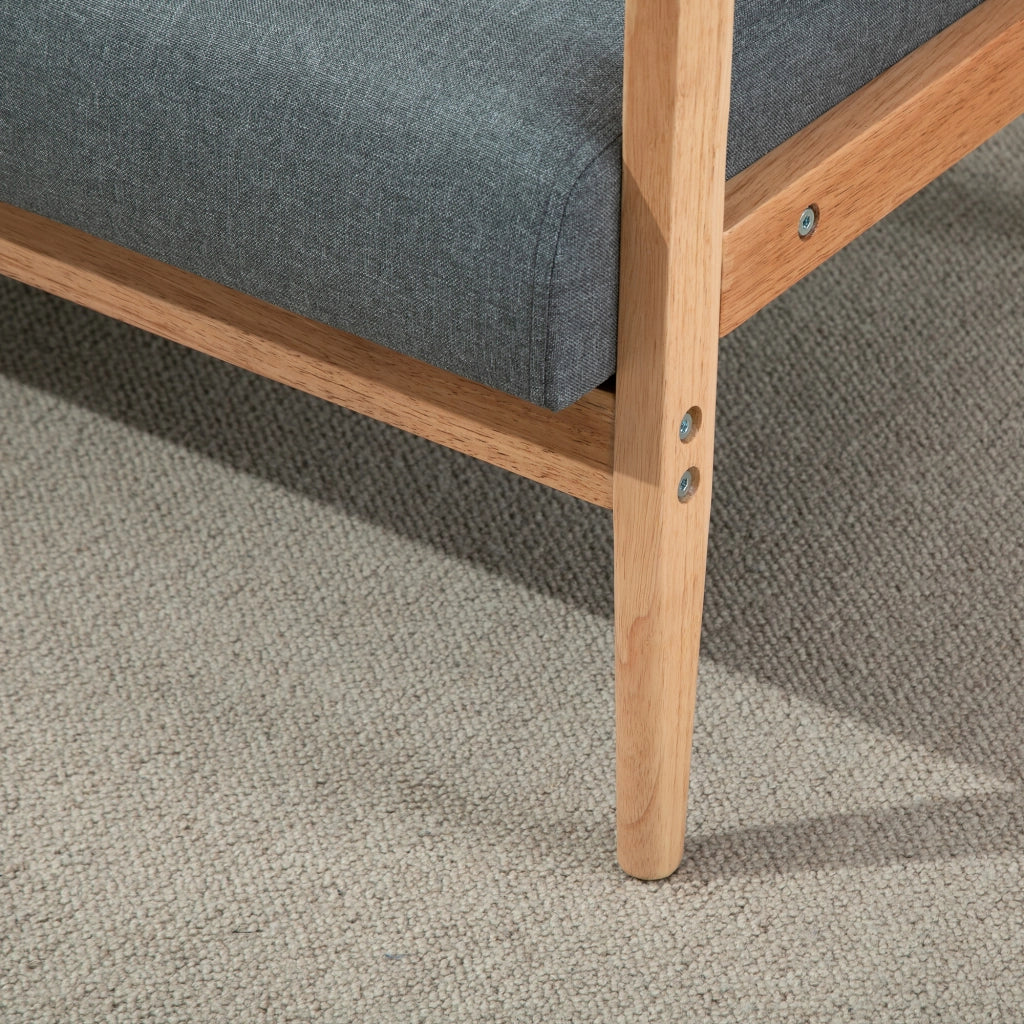 DIVANO 2 POSTI 115x66,5x73 cm Grigio scuro in lino