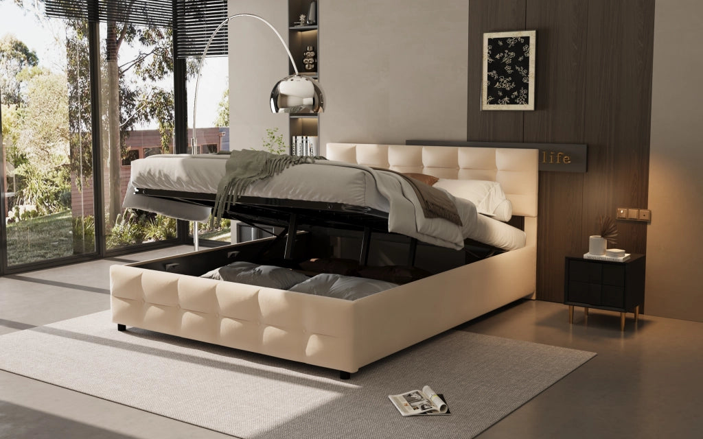 letto imbottito velluto olandese beige 180 x 200 cm