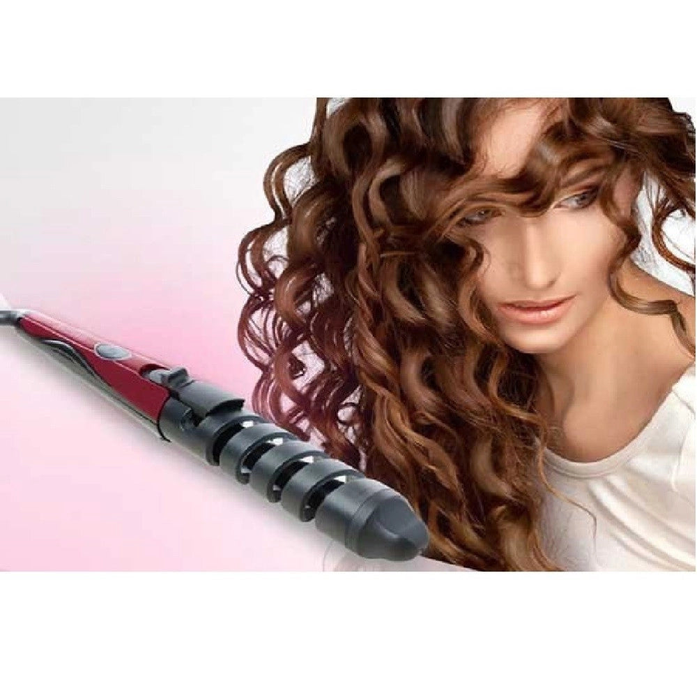 Trade Shop - Piastra Per Capelli Ricci In Ceramica Pettine Elettrico Spirale Arricciacapelli -