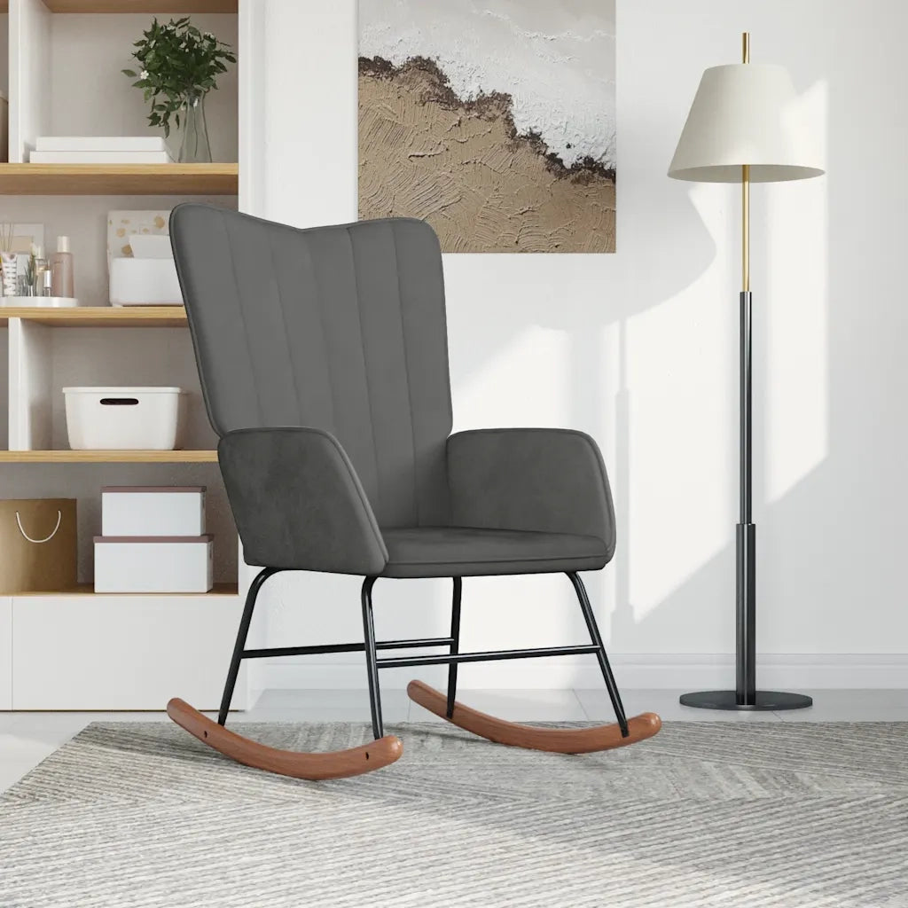 Sedia da Pranzo Grigio Scuro in Velluto 327744