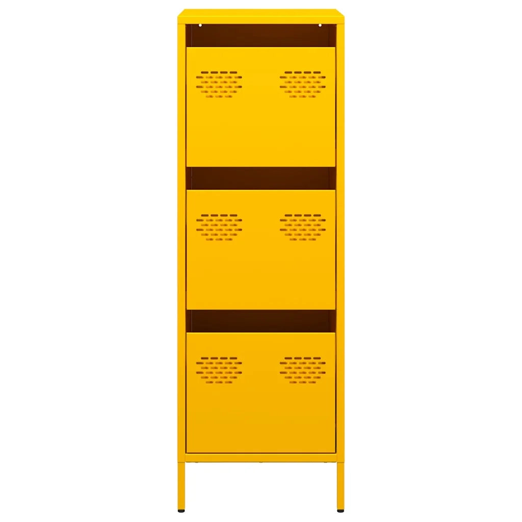 Credenza-Buffet-Armadio da cucina Giallo Senape 39x35x103,5 cm in Acciaio