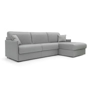 Evans Divano letto angolare con penisola in morbido tessuto impermeabile T13 252 cm Sinistro (mat. 140x197)  grigio