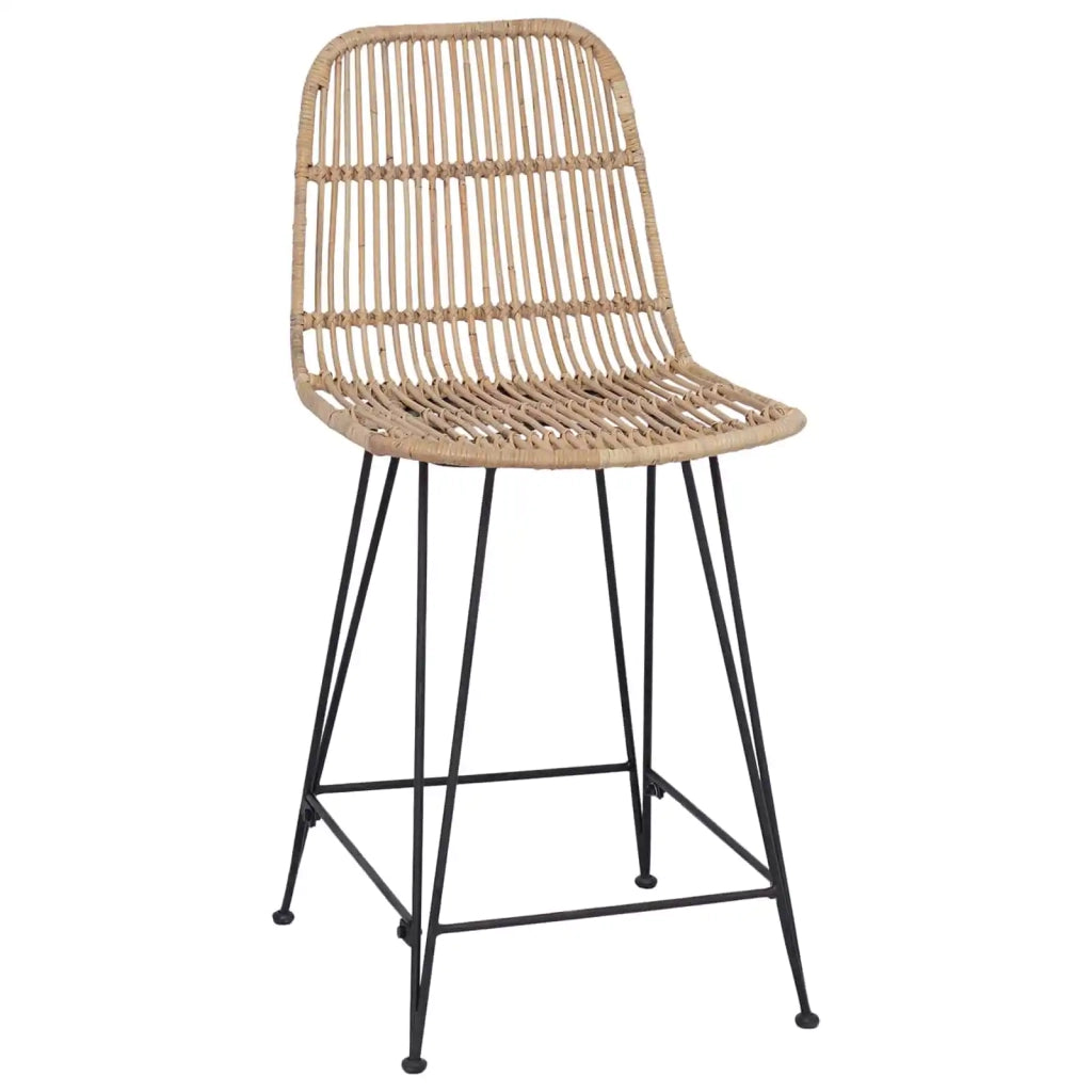 Sgabello da bar 2 pcs Naturale 44 x 54 x 96 cm Rattan e acciaio 42033208
