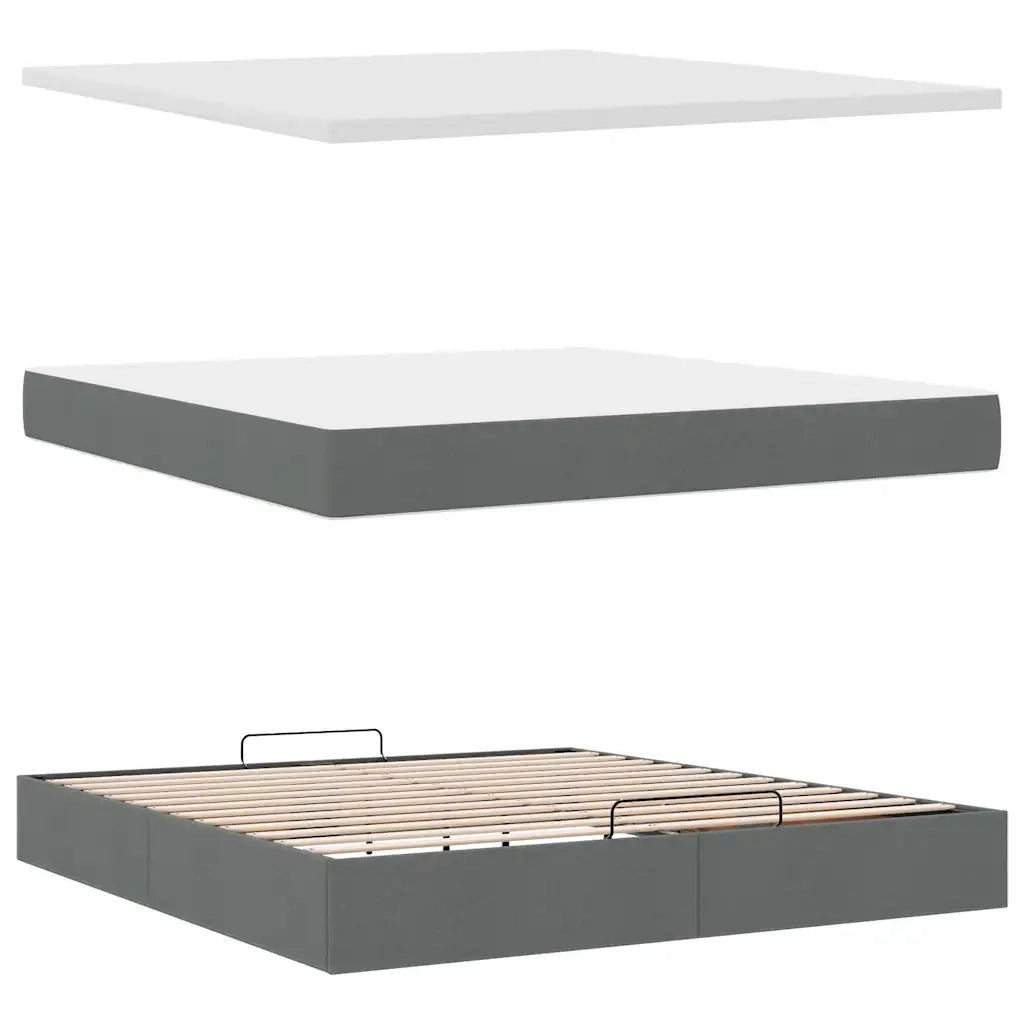 Struttura Letto Pouf con Materasso 180x200 cm in Tessuto 3311644