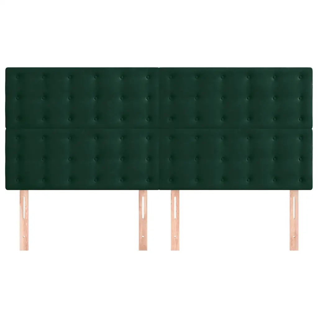 Testiera | Testata Verde Scuro 160x5x118/128 cm Velluto