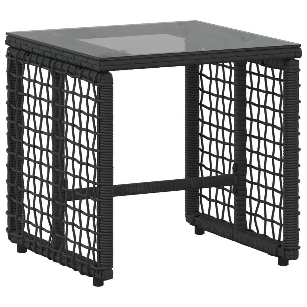 Set di Mobili da Esterno con cuscino 5 pz | Set Salotto da Giardino Nero e Turchese