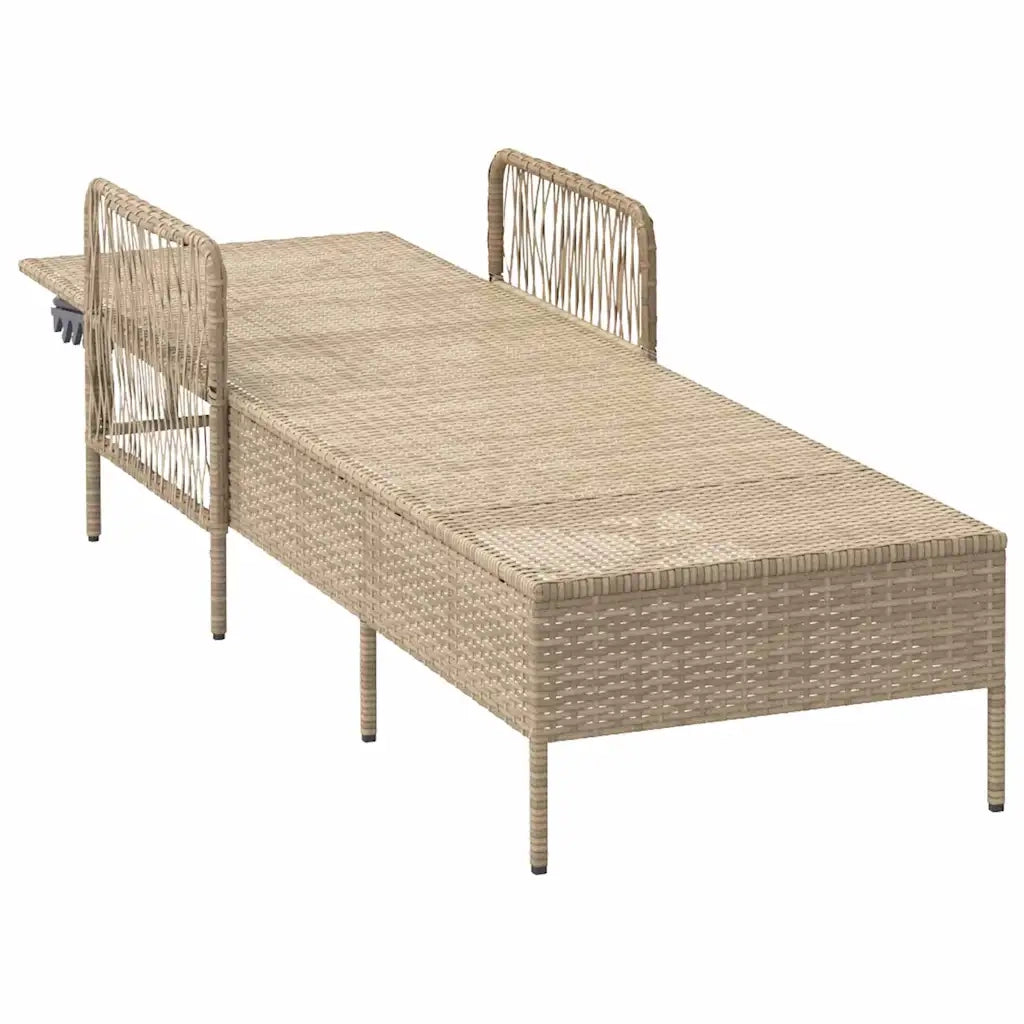 Lettino da sole Beige e Grigio Chiaro 200 x 55 x 92 cm 365428
