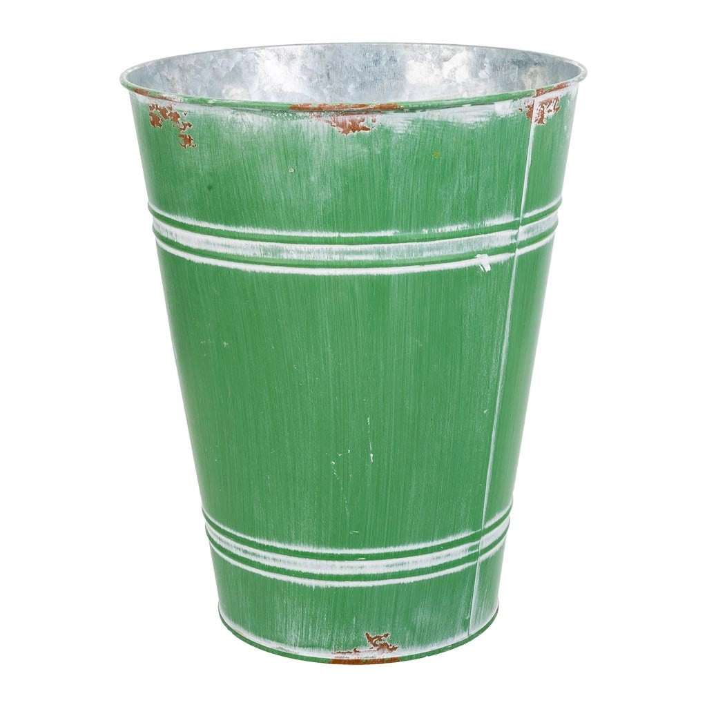 Vaso in metallo verde d20,5x25h b:13