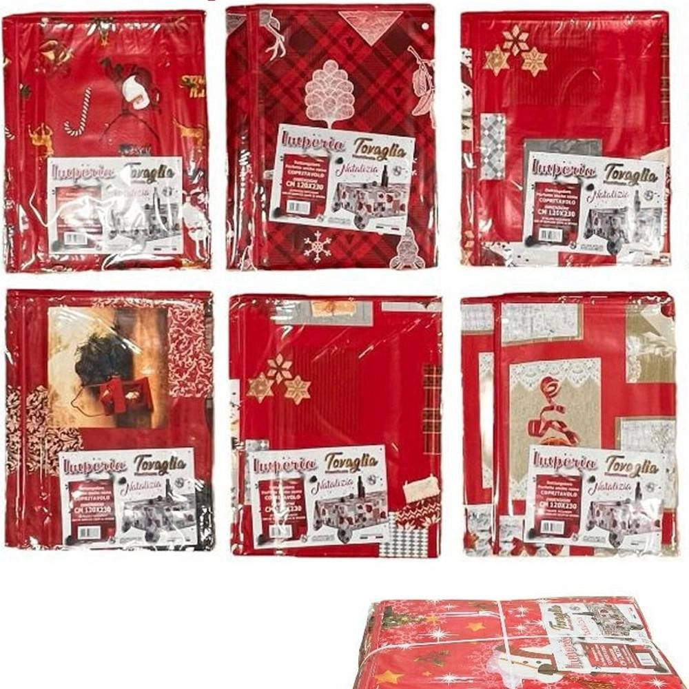 Trade Shop - Tovaglia Copritavolo Natale Plastificata Antimacchia Varie Fantasie Mis. 120X230 -