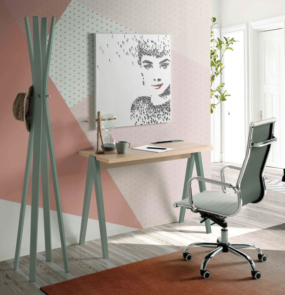 Attaccapanni Herdasa legno di faggio finitura verde 182x42x42