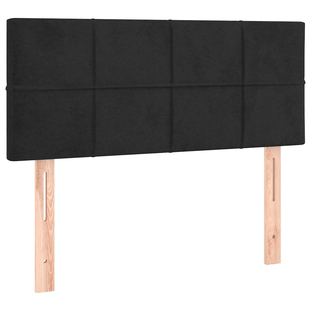 Giroletto a Molle con Materasso-Struttura Letto Nero 100x200 cm in Velluto 183899