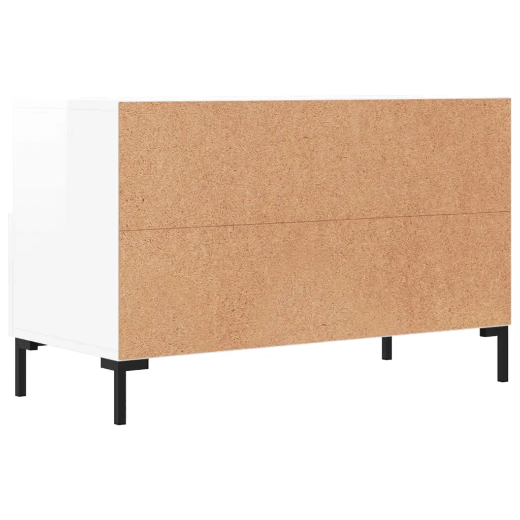 Mobile TV | Armadietto TV | Mobile Porta TV Bianco Lucido 80x36x50 cm in Legno Multistrato