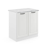 Vicco Mobile lavello cucina Bianco casa di campagna 80 cm , PL Marmo