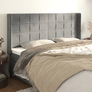 Testiera ad Orecchio Grigio Chiaro 163x16x118/128 cm in Velluto 3119634