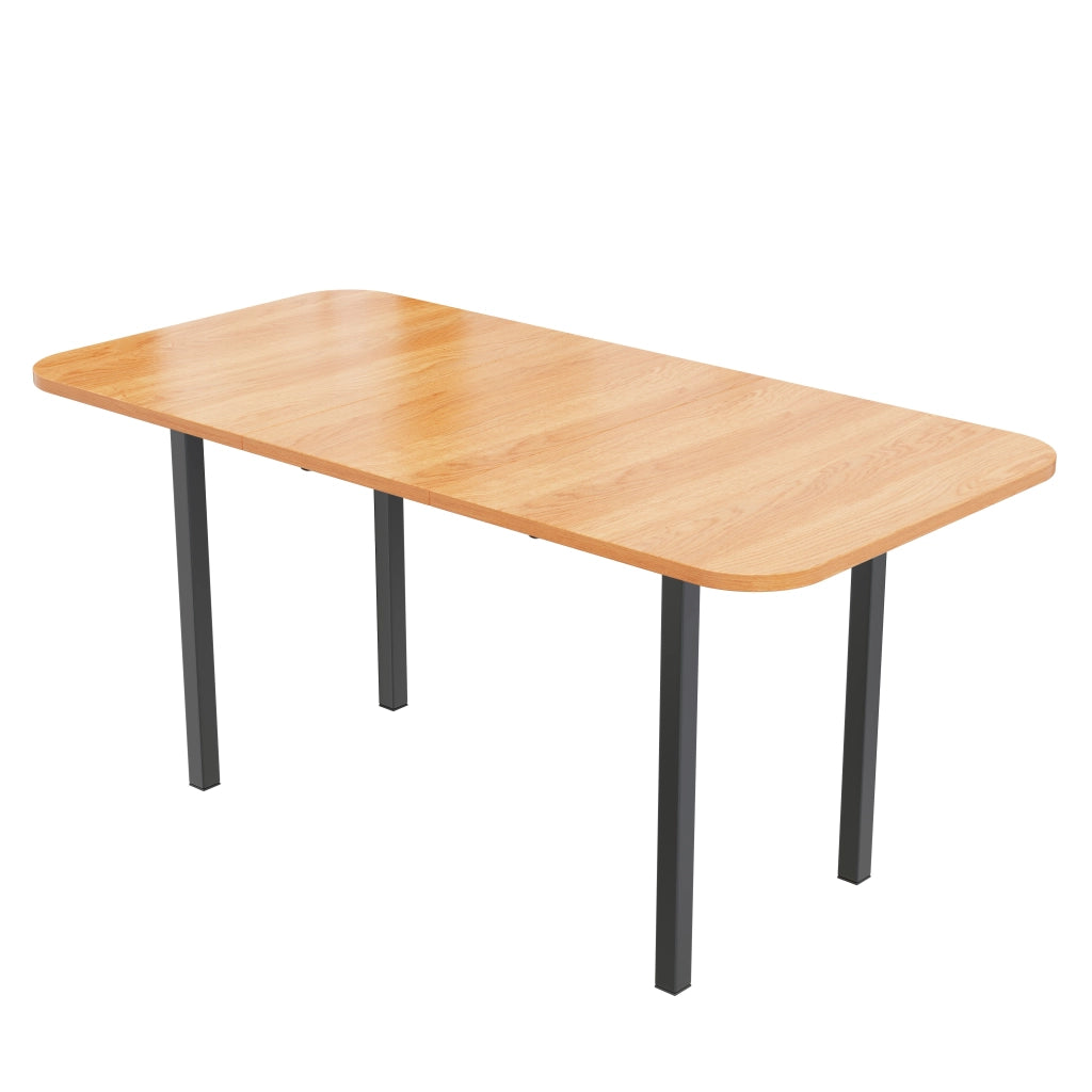 Tavolo da Pranzo Allungabile in Legno Naturale 120-160 cm ¨C Xylo ¨C Rettangolare, 4-6 Persone
