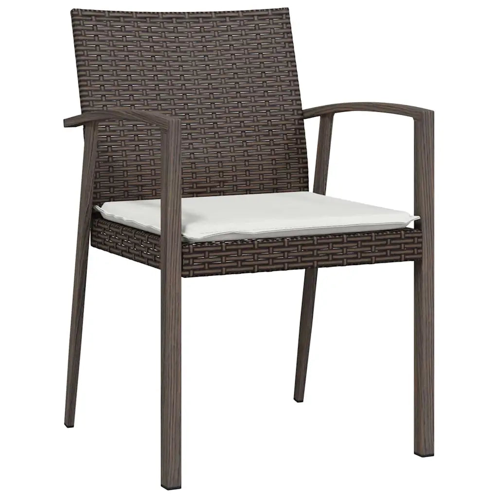 Set da Pranzo per Giardino 5 pcs Marrone e Nero Rattan in PE 3379059