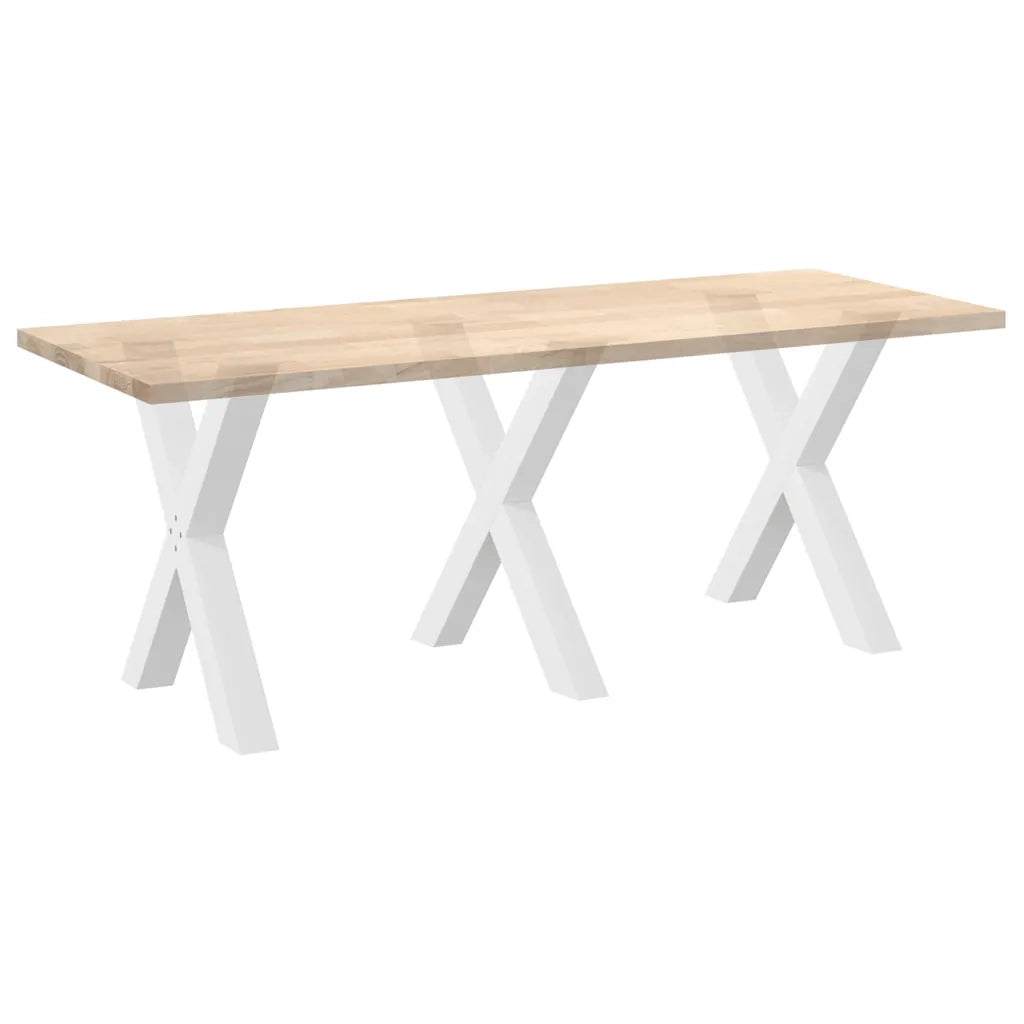 Gambe per tavolo da pranzo a forma di X 3 pz bianche 70x(72-73) cm in acciaio 4012989