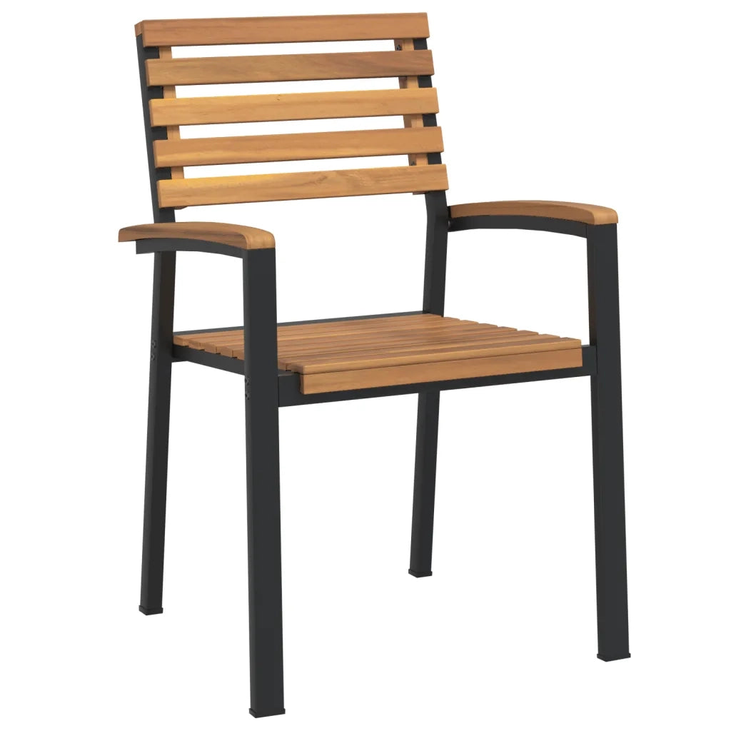 Set Pranzo da Giardino 9 pz Legno Massello di Acacia e Metallo 3155405