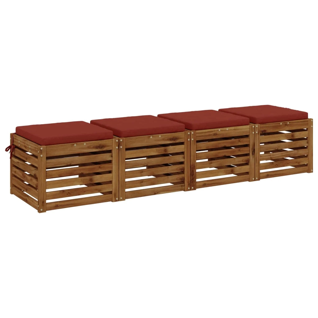 Cuscini per Sedia in 4 Pezzi SOEST 4 pz 100% Poliestere Rosso 944361