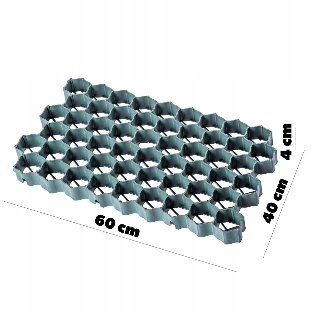 Griglia di protezione per prato KADAX Geogrid 60x40x4 cm 24 pezzi Giardino 590 Ton/M2