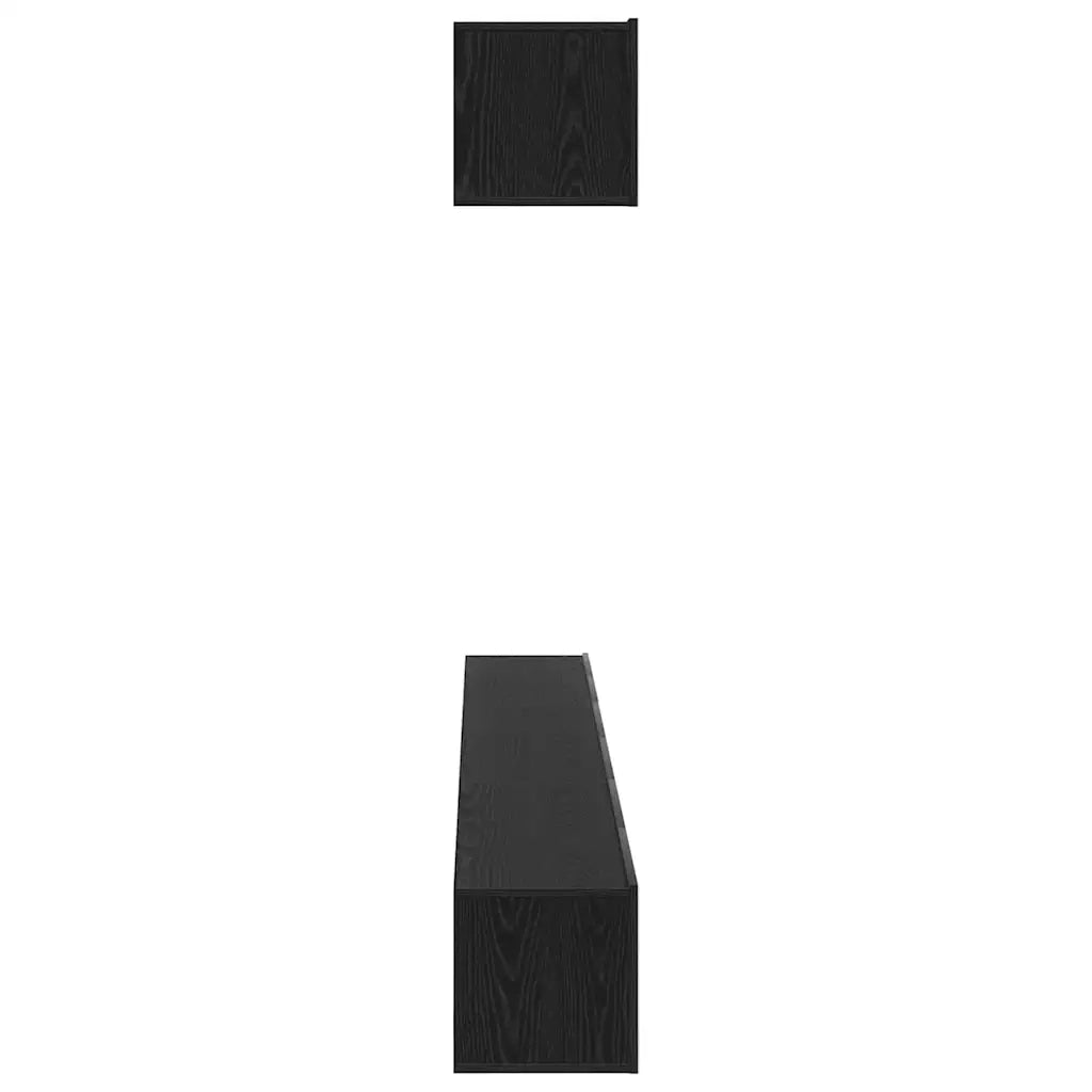 Set mobile TV Montaggio a parete Rovere Nero Legno multistrato 3333059