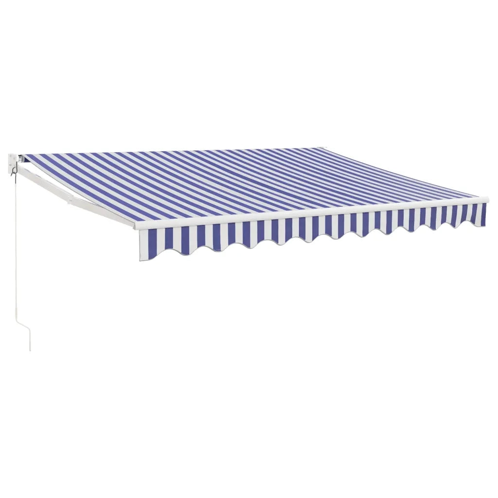 Tenda Sole Retrattile-Tenda parasole per balcone Blu e Bianca 3x2,5 m Tessuto e Alluminio 127141