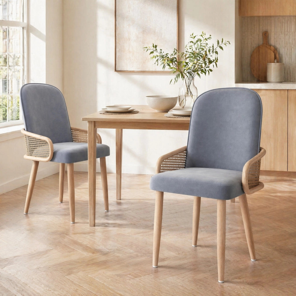 SEDIA DA PRANZO Set da 2 pezzi 61 x 59,5 x 52 cm in velluto grigio