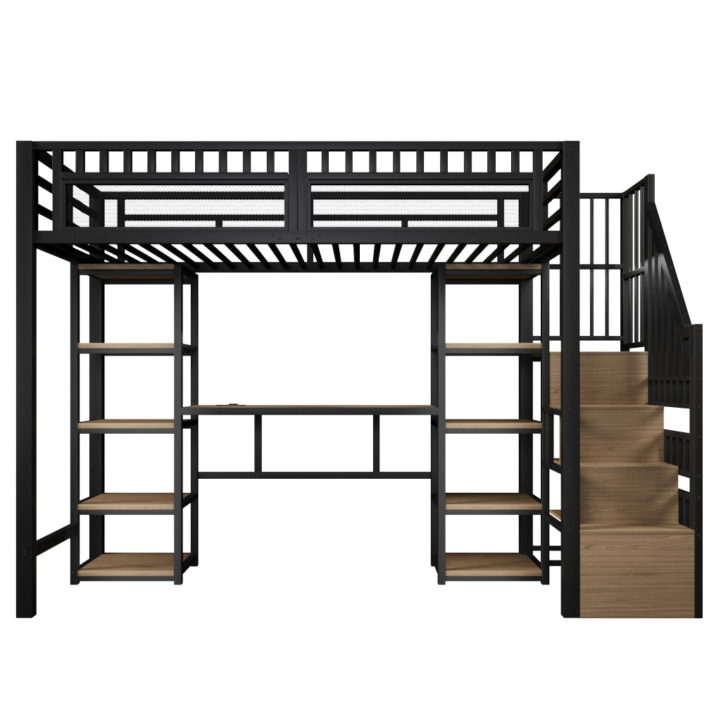 LETTO a soppalco con scrivania 90x200 cm metallo nero