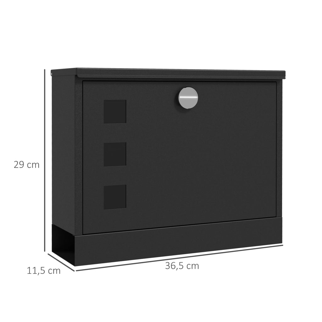 Cassetta postale da parete in metallo ¨C Xylo ¨C Grigio antracite con serratura 36,5x11,5x29cm