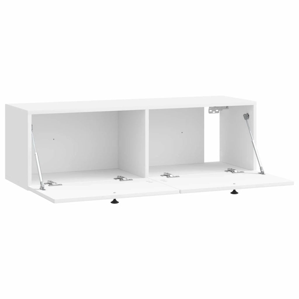 Mobile Porta TV da Muro Bianco Lucido 98 x 31 x 30 cm 898049