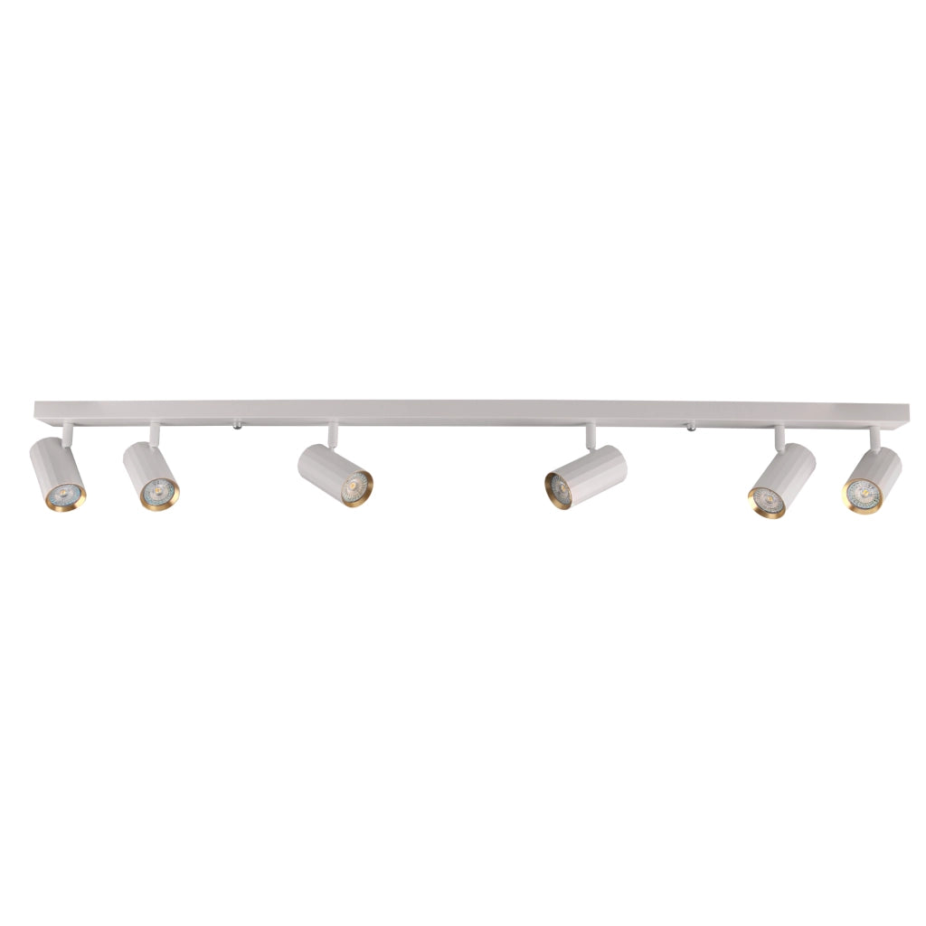 Plafoniera/Applique 6 luci bianco-oro GU10 Nicea Polux