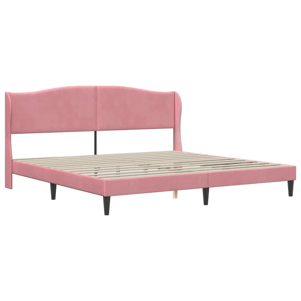 Struttura del letto con testiera Rosa 180 x 200 cm Velluto 3415223