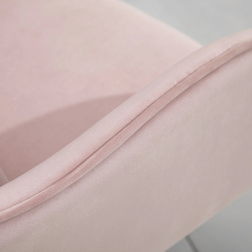 Sedia da ufficio ergonomica con massaggio a vibrazione USB e altezza regolabile in velluto rosa